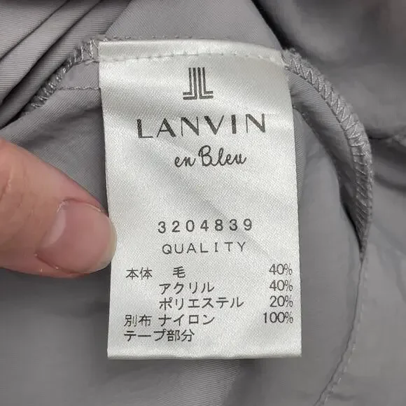 Lanvin‎ En Bleu Mixed Media Cardigan Gray IT 38 Asymmetrical Lagenlook - Picture 9 of 13